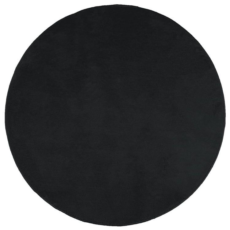 Vidaxx Teppich Oviedo Niederflor ø 160 cm schwarz
