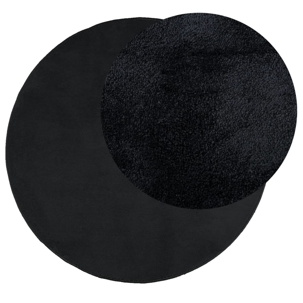 Vidaxx Teppich Oviedo Niederflor ø 160 cm schwarz