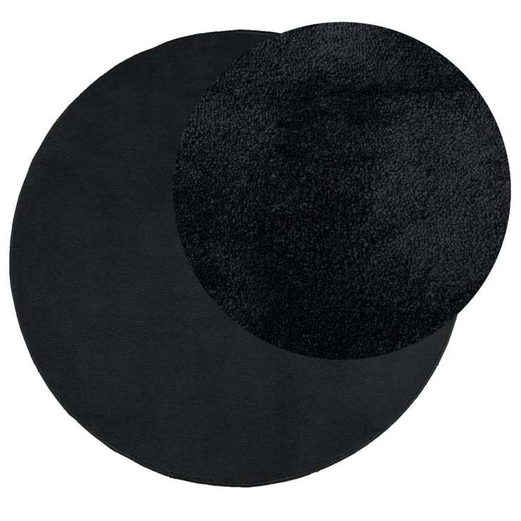 Vidaxx Teppich Oviedo Niederflor ø 160 cm schwarz