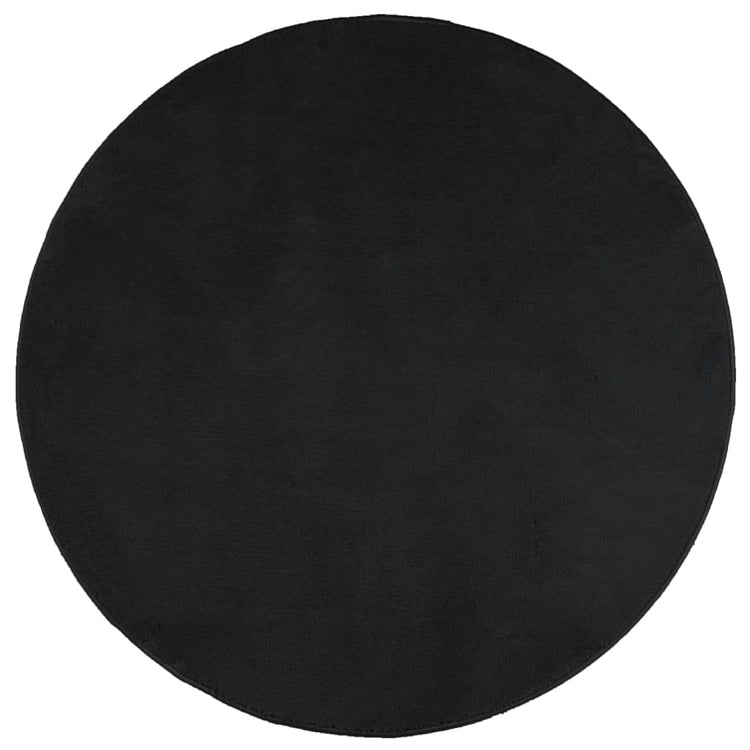 Vidaxl Teppich Oviedo niedrig -pile Ø 240 cm schwarz