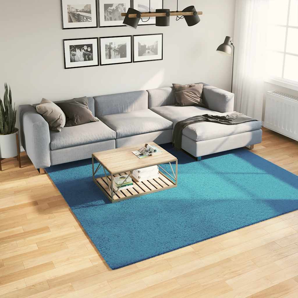 VidaXL Teppich Oviedo Niederflor 240x240 cm Türkis