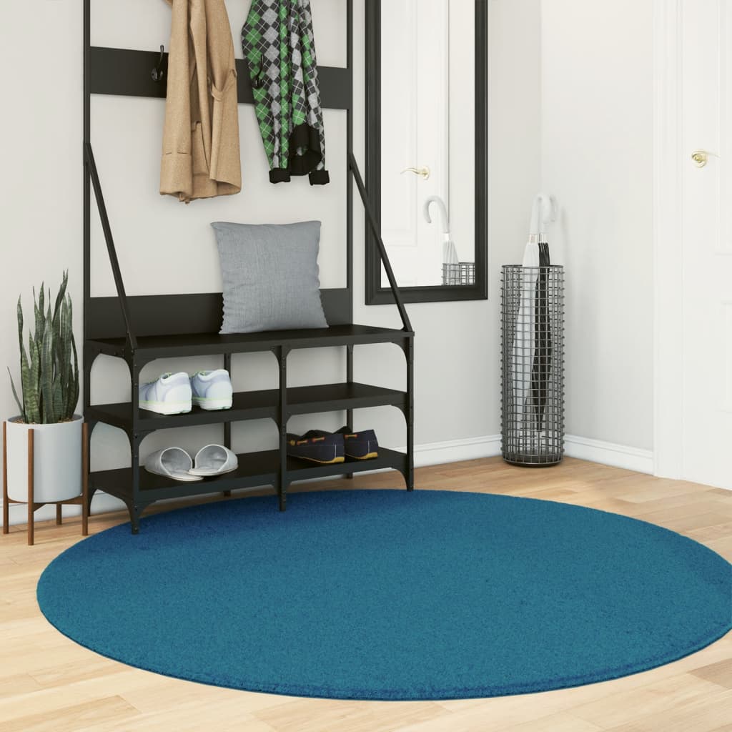 VidaXL Teppich Oviedo Niederflor ø 160 cm Türkis