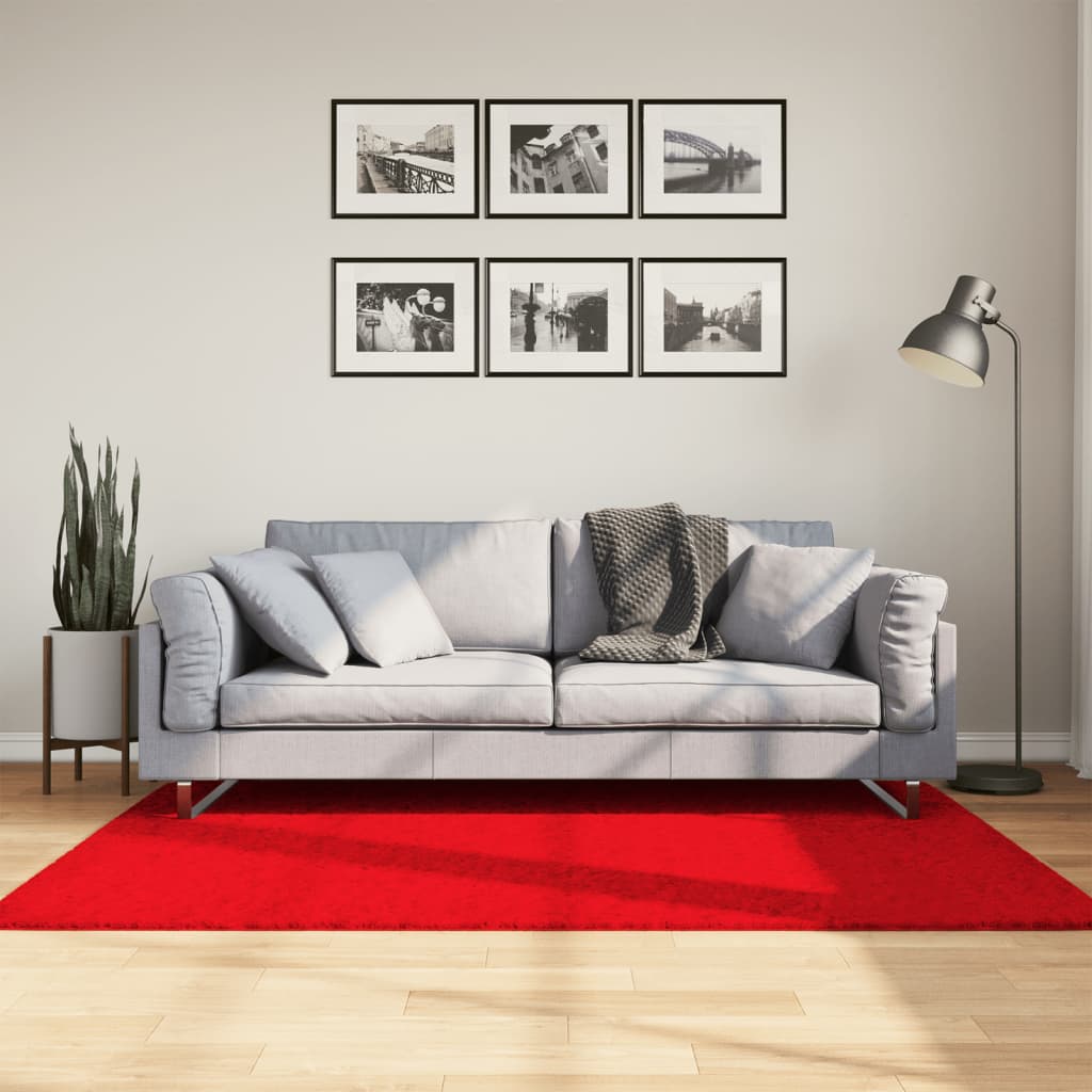 Vidaxl Teppich Oviedo niedrig -pile 120x170 cm rot