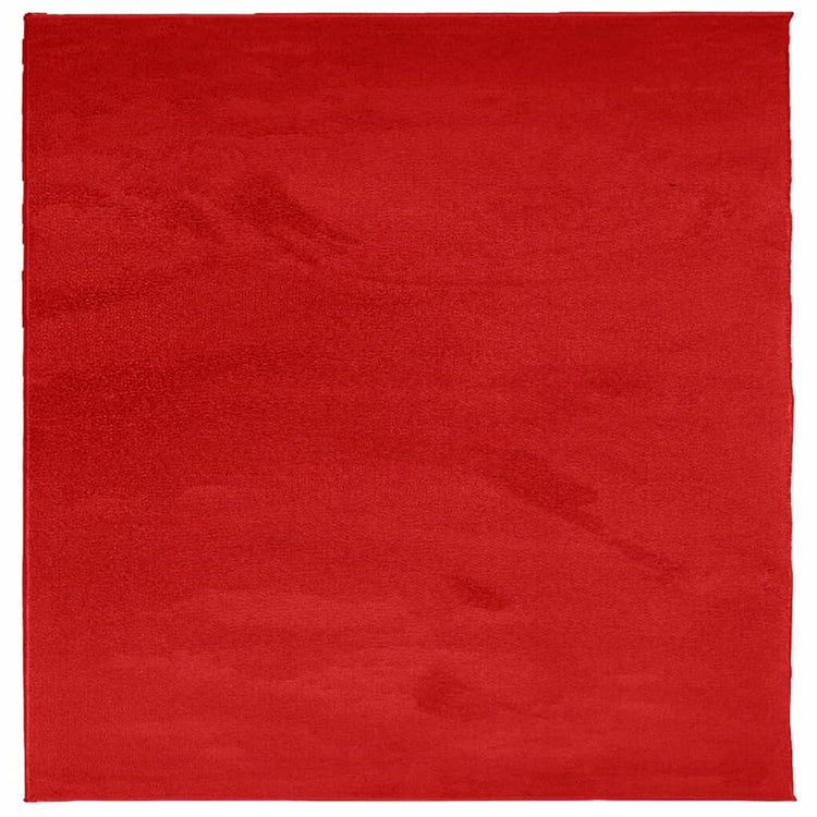 Vidaxl Teppich Oviedo niedrig 160x160 cm rot