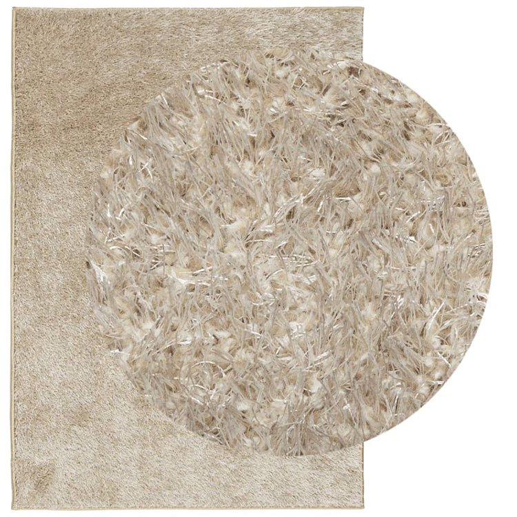 Vidaxl Teppich Istan hoher Stapel glänzend 140x200 cm Beige