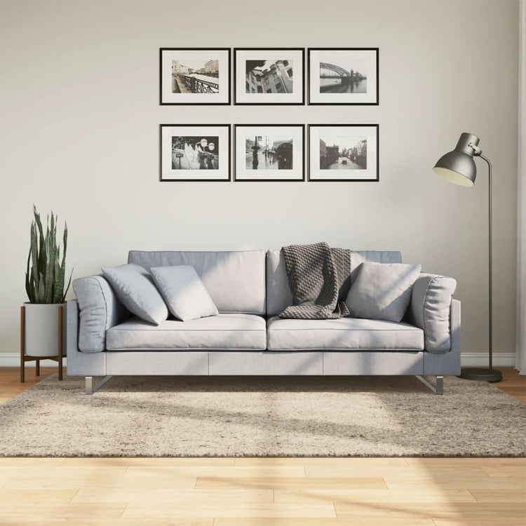 Vidaxl Teppich Istan hoher Stapel glänzend 140x200 cm Beige