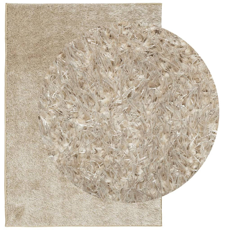 Vidaxl Teppich Istan hoher Stapel glänzend 160x230 cm Beige