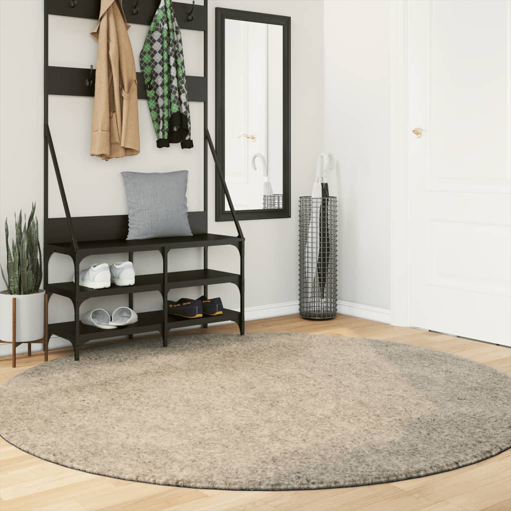 Vidaxl Teppich Istan sehr glänzend Ø 200 cm Beige