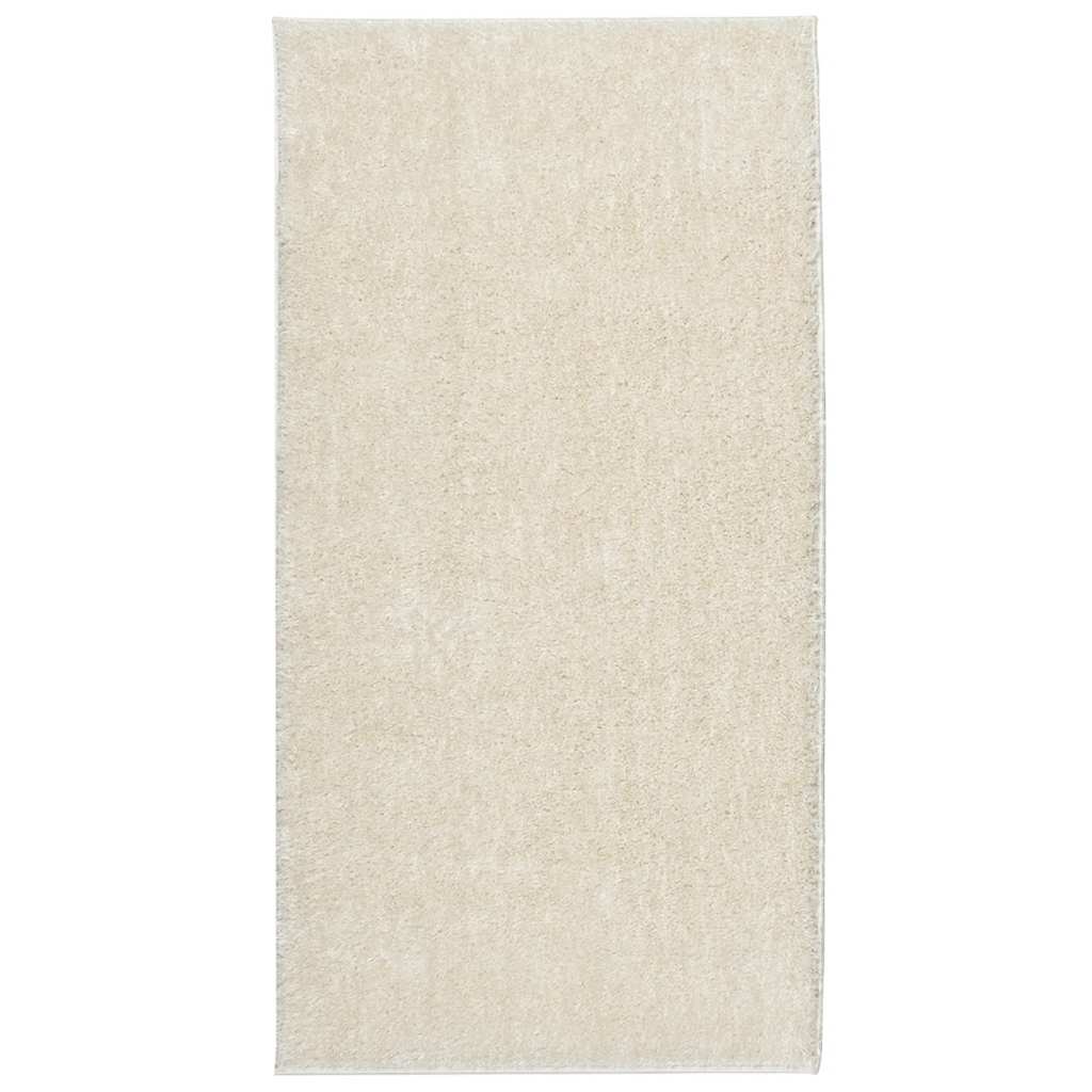 Vidaxl Teppich Istan für Hochhaufen glänzend 80x150 cm cremefarben -gepflegt