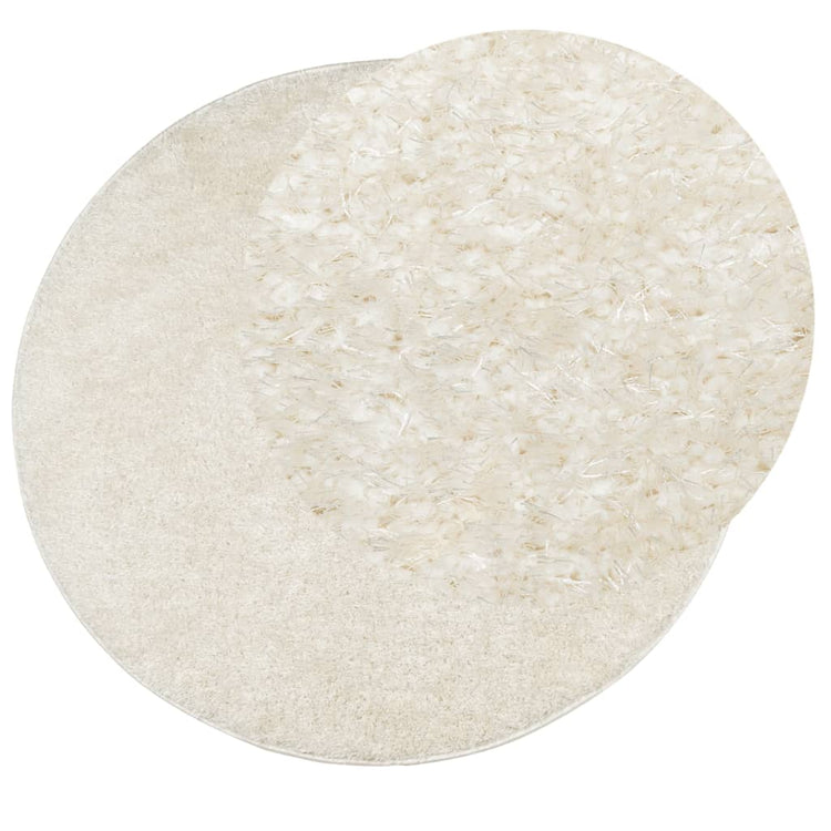 Vidaxl Teppich Istan Allpile glänzend Ø 160 cm cremefarben -geläutet