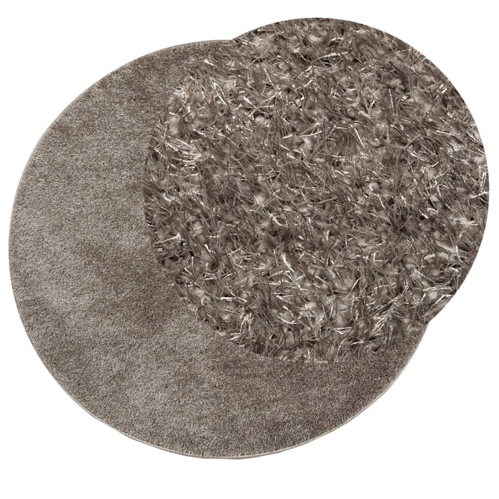Vidaxl Teppich Istan Hochhaufen glänzend Ø 200 cm Grau