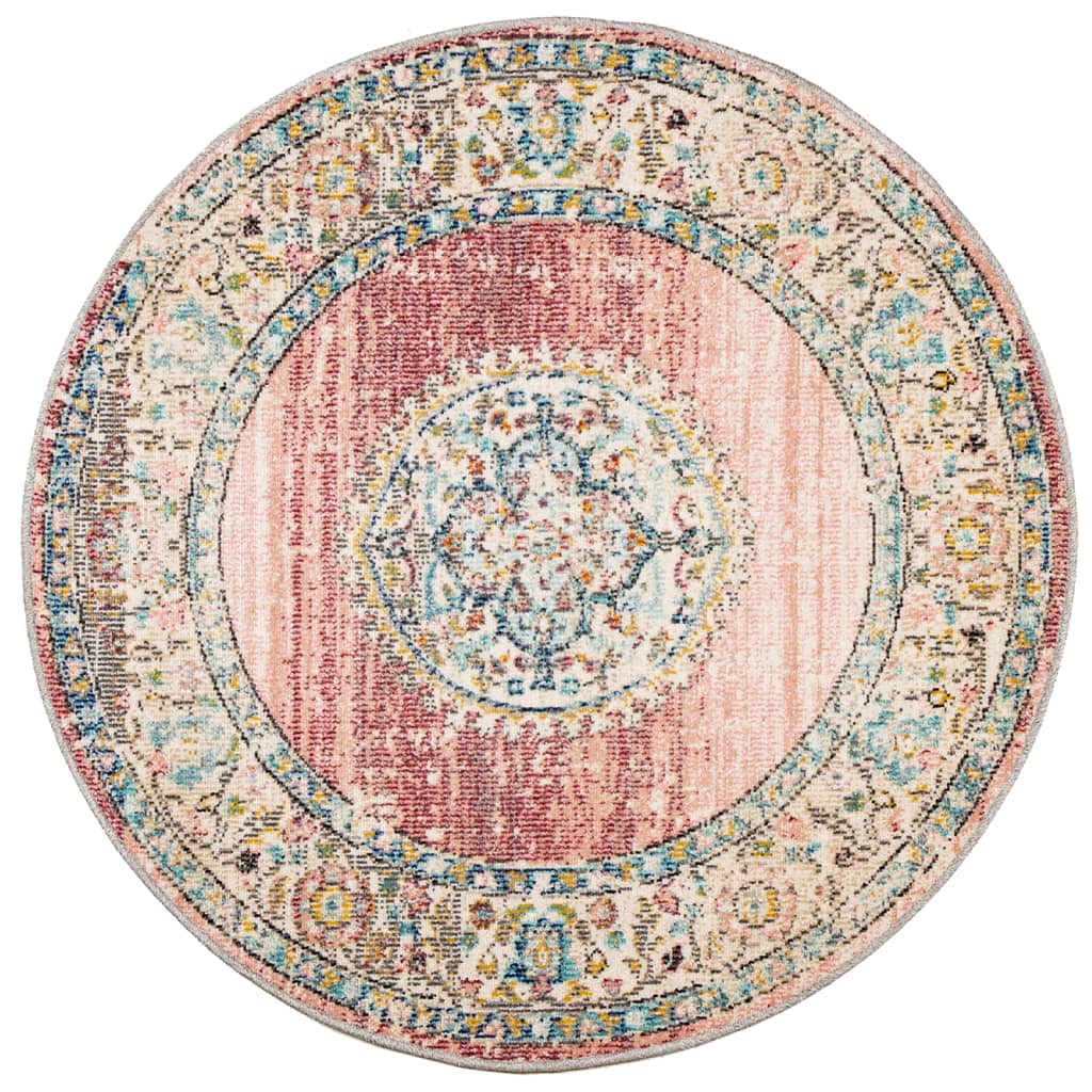Vidaxl Teppich Arbizu innerhalb und außerhalb des Vintage -Stils Ø 200 cm