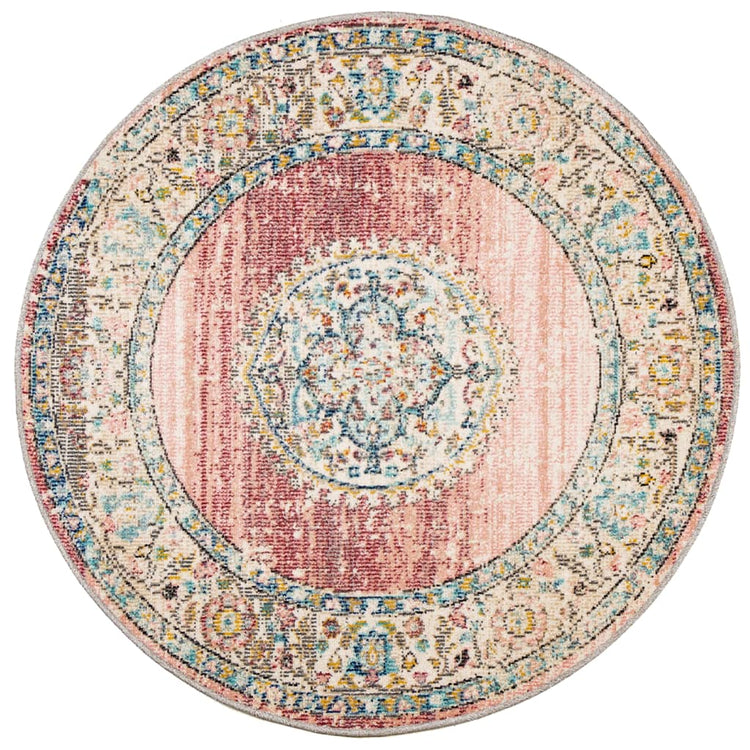 Vidaxl Teppich Arbizu innerhalb und außerhalb des Vintage -Stils Ø 200 cm