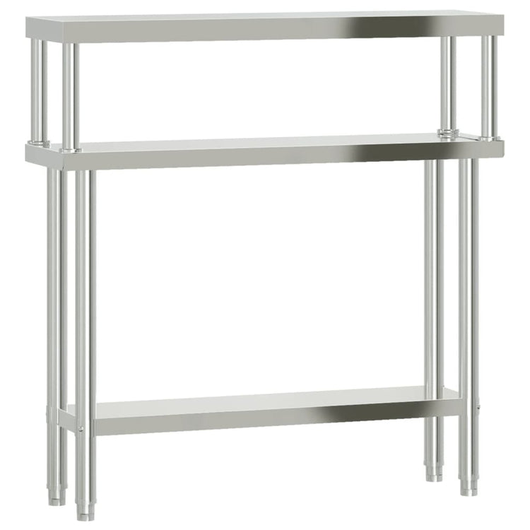 Vidaxx Küchenarbeitstisch mit Ablageplatte 110x30x120 cm aus Edelstahl
