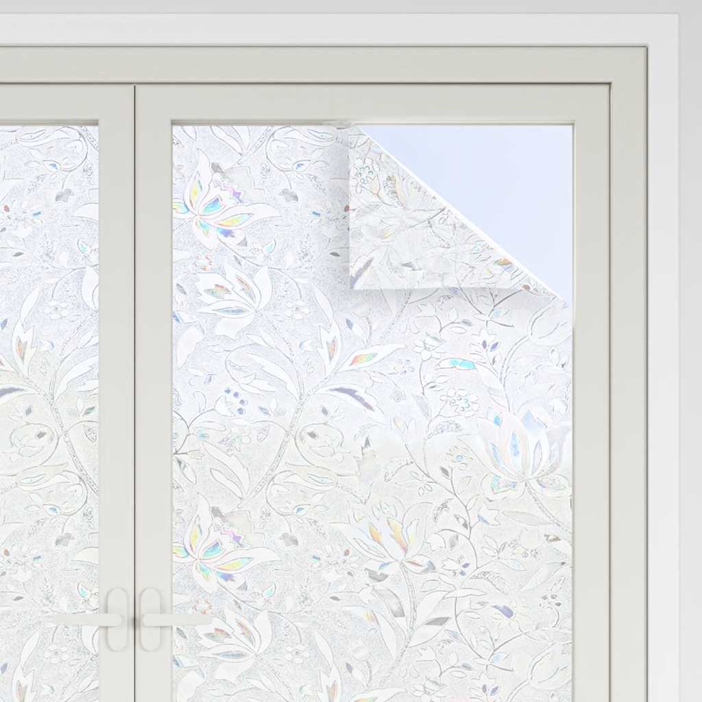 Vidaxx Fensterfolien 2 Stk. mattes Blumenmuster PVC