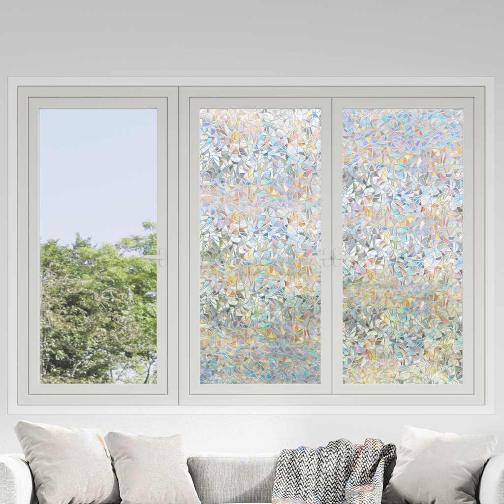 Vidaxx Fensterfolien 5 Stück matt 3D Regenbogenmuster PVC