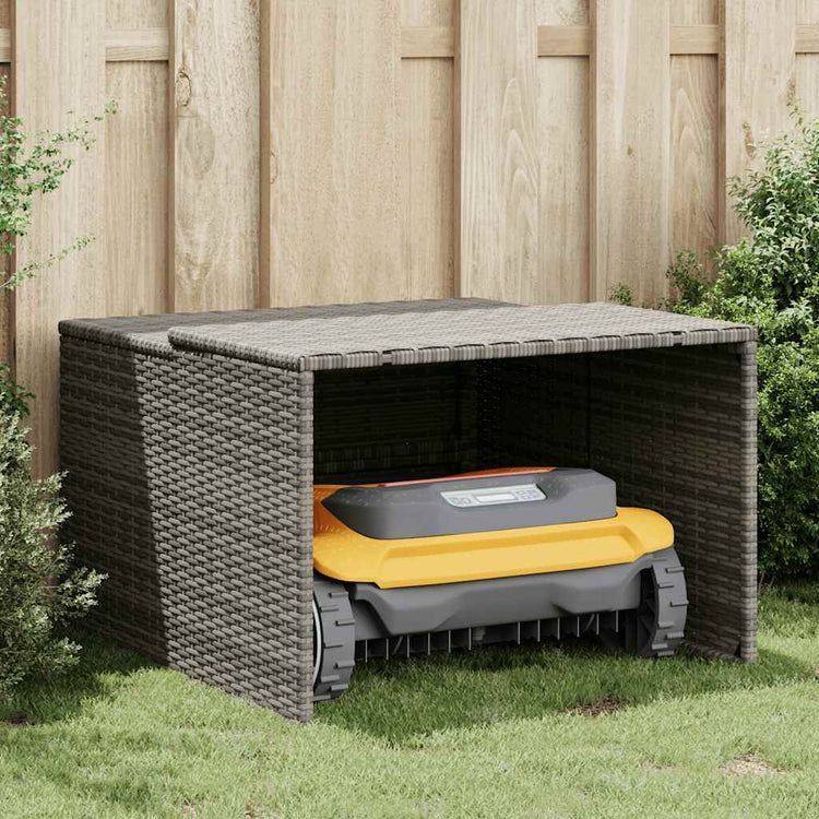 Vidaxx Garage für Rasenmäherroboter 86x90x52 57 cm Polyrattan grau