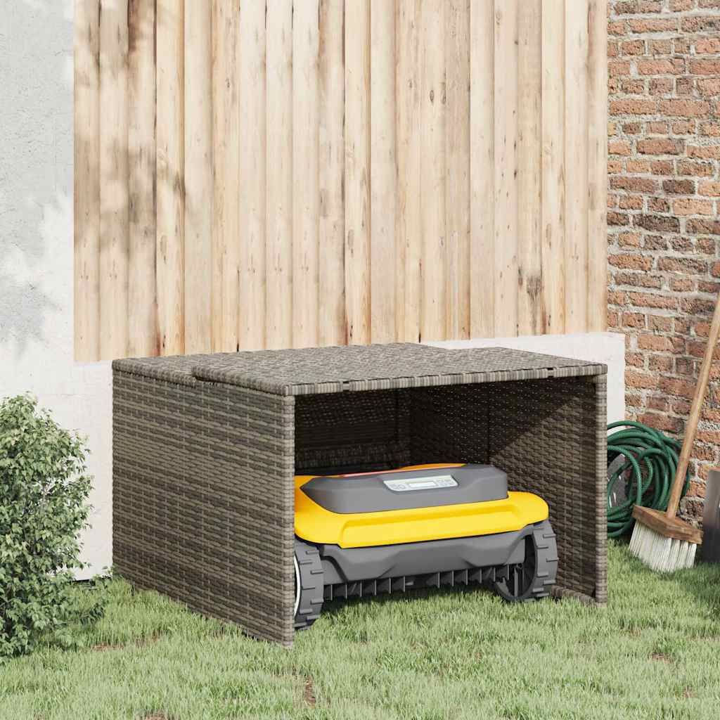 Vidaxx Garage für Rasenmäherroboter 86x90x52 57 cm Polyrattan grau