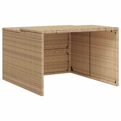 Vidaxx Garage für Rasenmäherroboter 86x90x52 57 cm Poly Rattan Beige