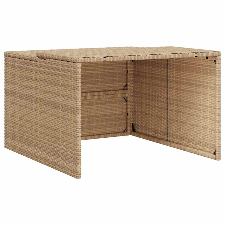 Vidaxx Garage für Rasenmäherroboter 86x90x52 57 cm Poly Rattan Beige