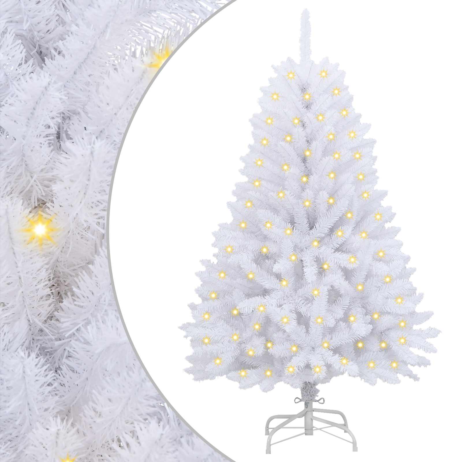 Künstlicher Weihnachtsbaum von Vidaxx mit 150 LEDs, weiß, 120 cm, PVC und Metall