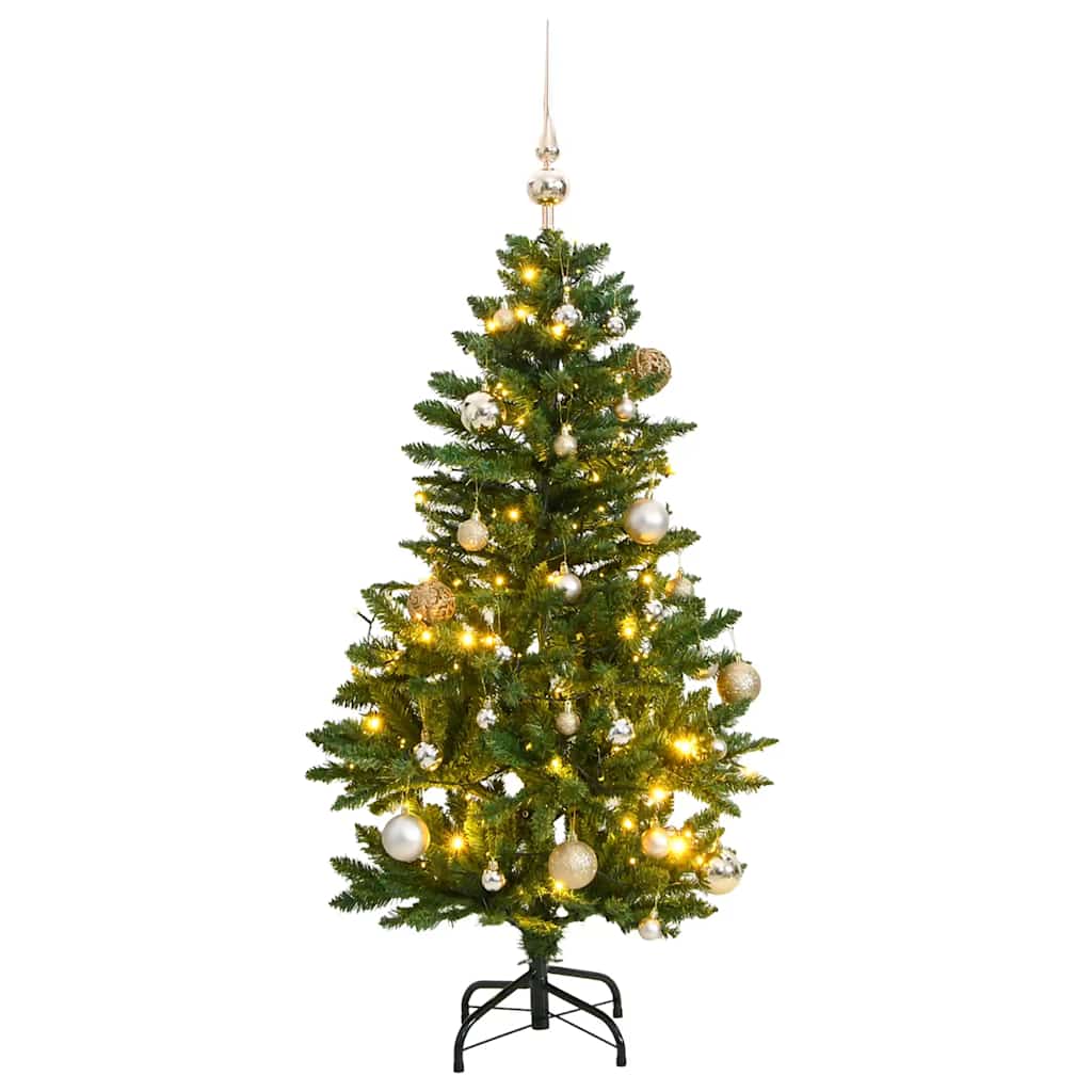 Vidaxx künstlicher Weihnachtsbaum mit Scharnieren 150 LED und Weihnachtskugeln 120 cm
