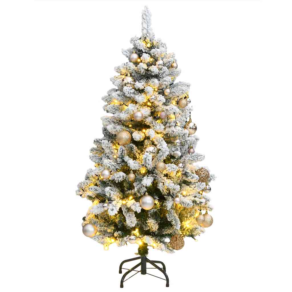 Vidaxx künstlicher Weihnachtsbaum mit Scharnieren 150 LEDs und Weihnachtskugeln 150 cm