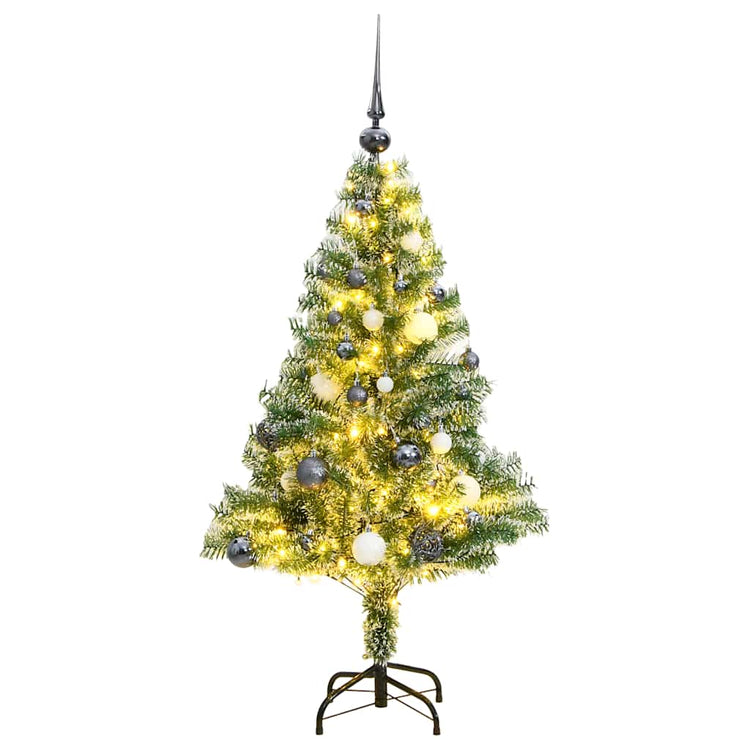 VidaXL Künstlicher Weihnachtsbaum 150 LEDs, Kugeln und Schnee 150 cm