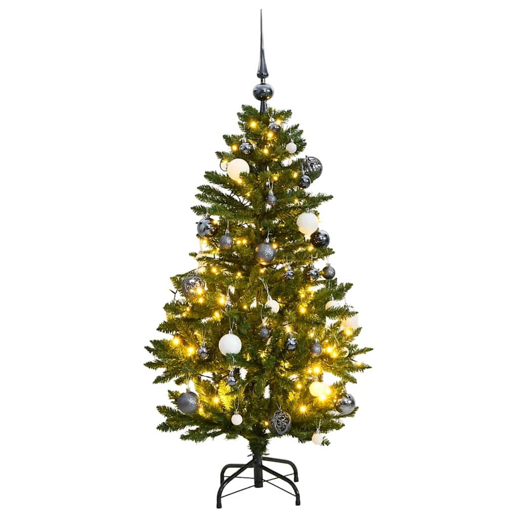 Vidaxx künstlicher Weihnachtsbaum mit Scharnieren 150 LED und Weihnachtskugeln 120 cm