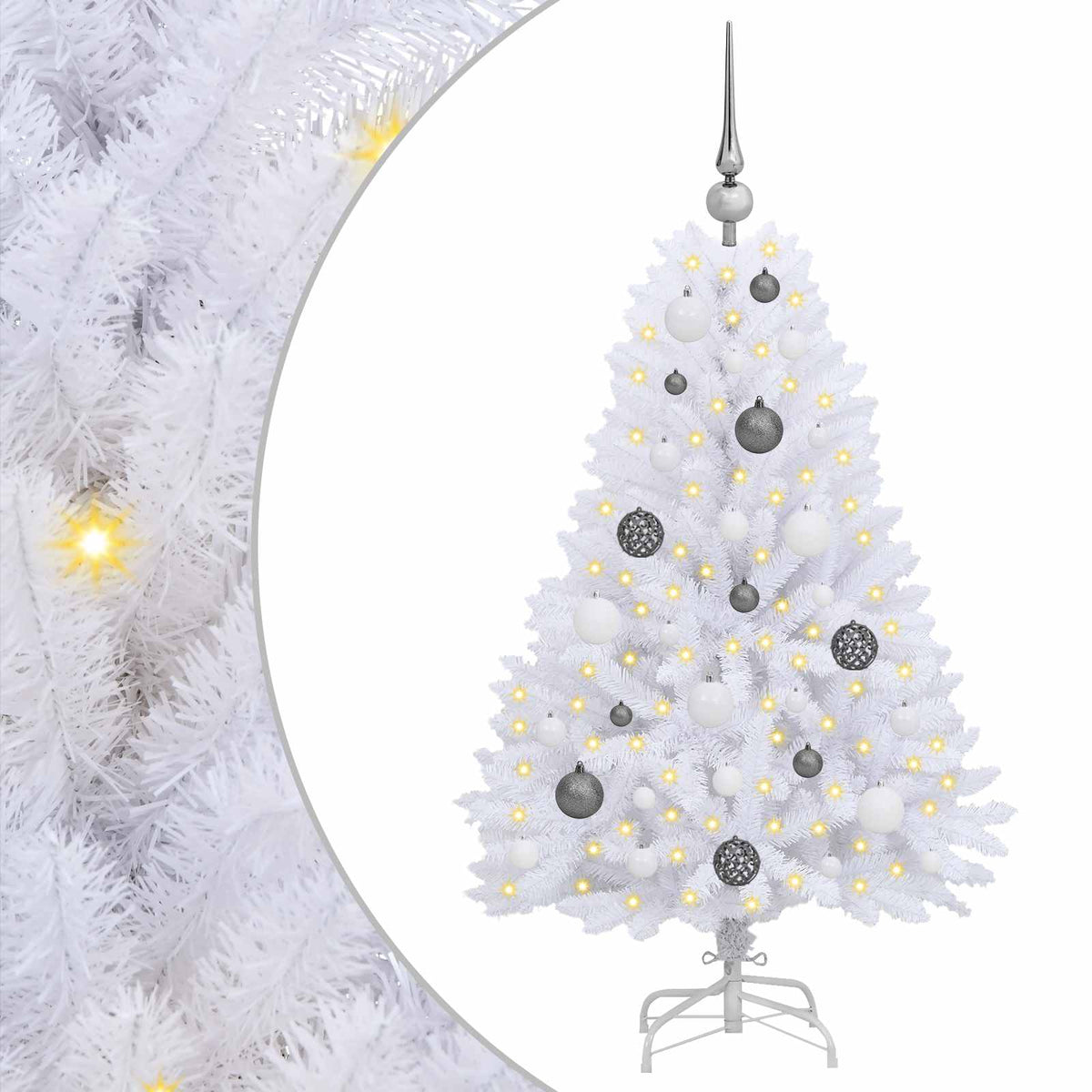 Vidaxx künstlicher Weihnachtsbaum weiß 68 x 68 x 120 cm PVC und Metall