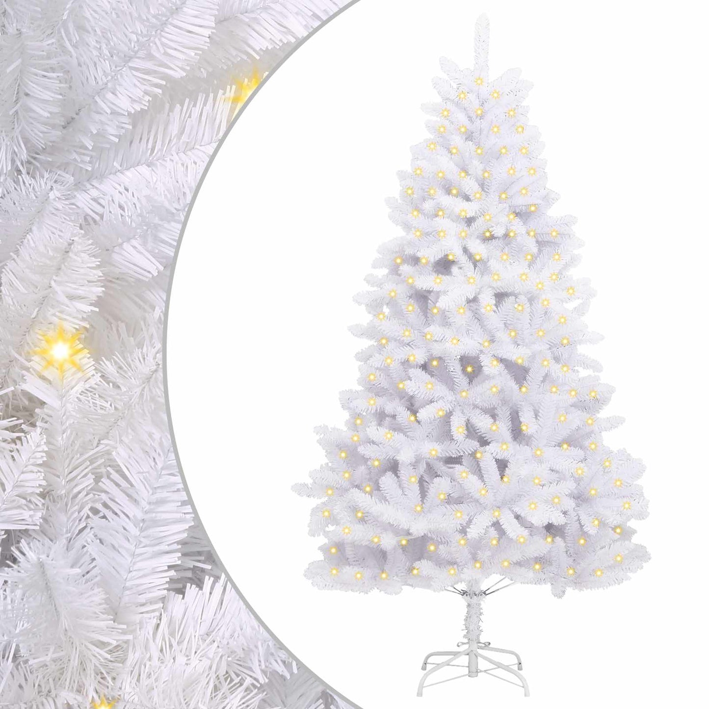 Vidaxx künstlicher Weihnachtsbaum mit 300 LED weiß 180 cm PVC und Metall
