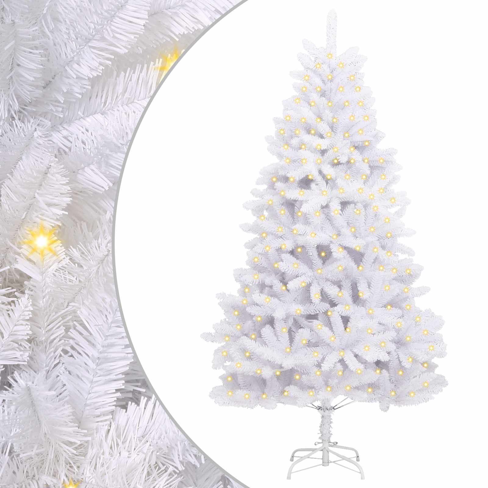 Vidaxx künstlicher Weihnachtsbaum mit 300 LED weiß 180 cm PVC und Metall