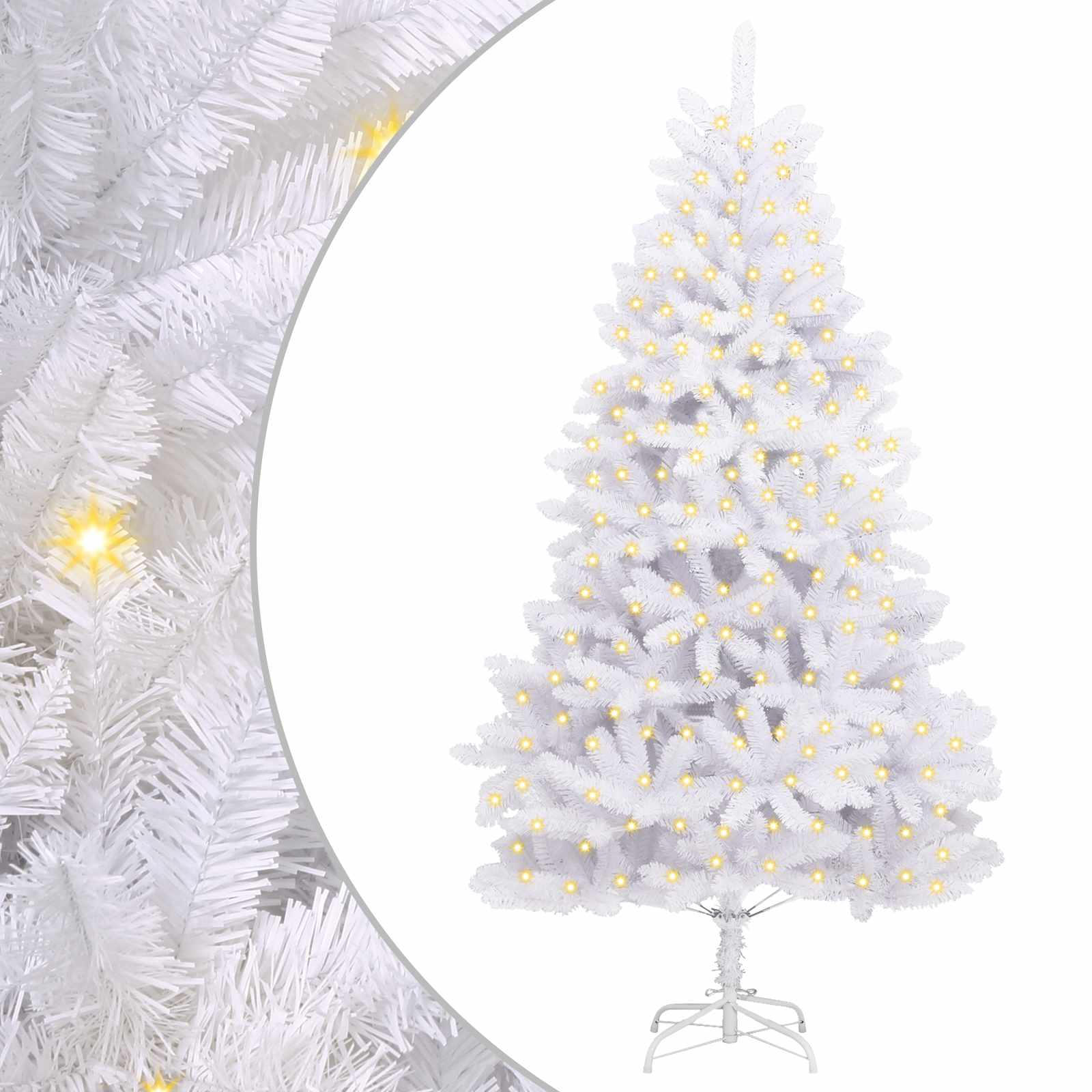Vidaxx künstlicher Weihnachtsbaum mit 300 LED weiß 210 cm PVC und Metall