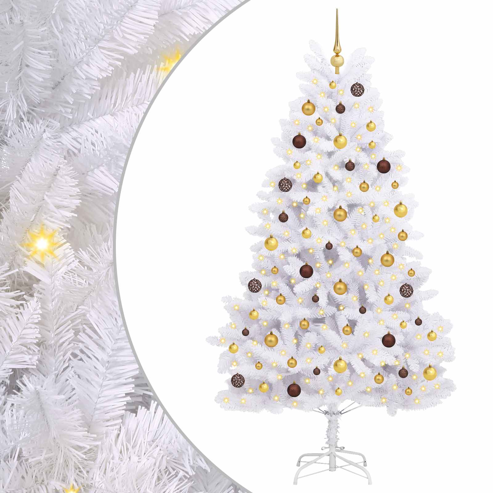 Vidaxx künstlicher Weihnachtsbaum weiß 106 x 106 x 210 cm PVC und Metall