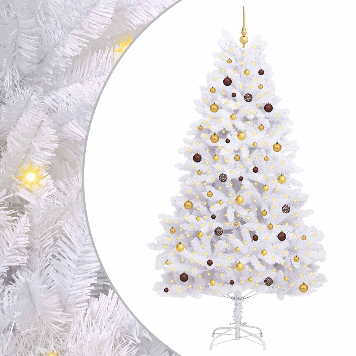 Vidaxx künstlicher Weihnachtsbaum weiß 120 x 120 x 240 cm PVC und Metall