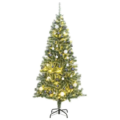 VidaXL künstlicher Weihnachtsbaum mit 300 LEDs, Kugeln und Schnee 240 cm