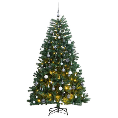 VidaXL künstlicher Weihnachtsbaum mit Scharnieren 300 LEDs und Weihnachtskugeln 180 cm