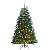 VidaXL künstlicher Weihnachtsbaum mit Scharnieren 300 LEDs und Weihnachtskugeln 210 cm