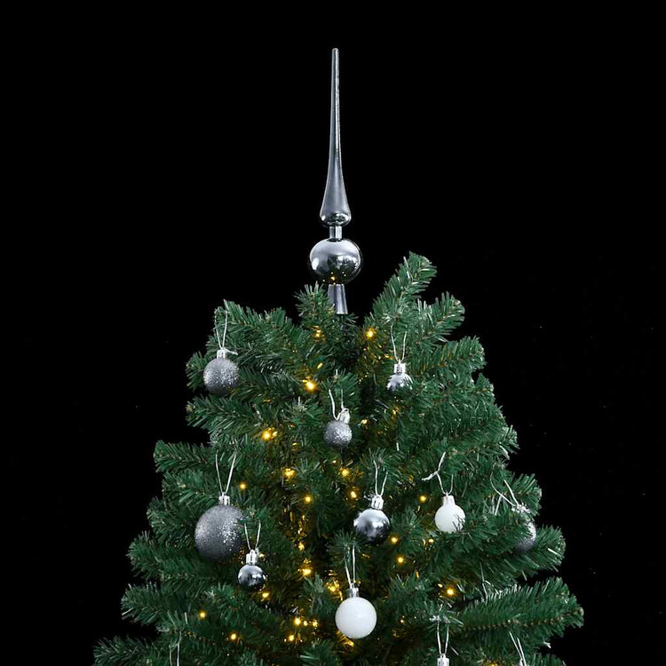 VidaXL künstlicher Weihnachtsbaum mit Scharnieren 300 LEDs und Weihnachtskugeln 210 cm