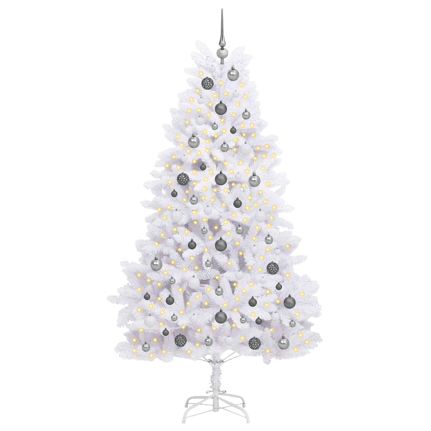 Vidaxx künstlicher Weihnachtsbaum weiß 106 x 106 x 210 cm PVC und Metall
