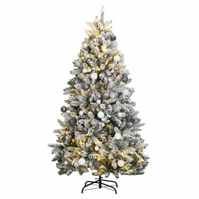 Vidaxx künstlicher Weihnachtsbaum mit Scharnieren 300 LEDs und Weihnachtskugeln 270 cm