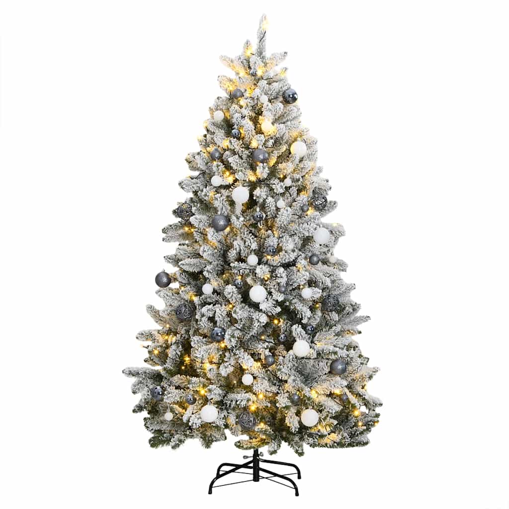 VidaXL künstlicher Weihnachtsbaum mit Scharnieren 300 LEDs und Weihnachtskugeln 300 cm