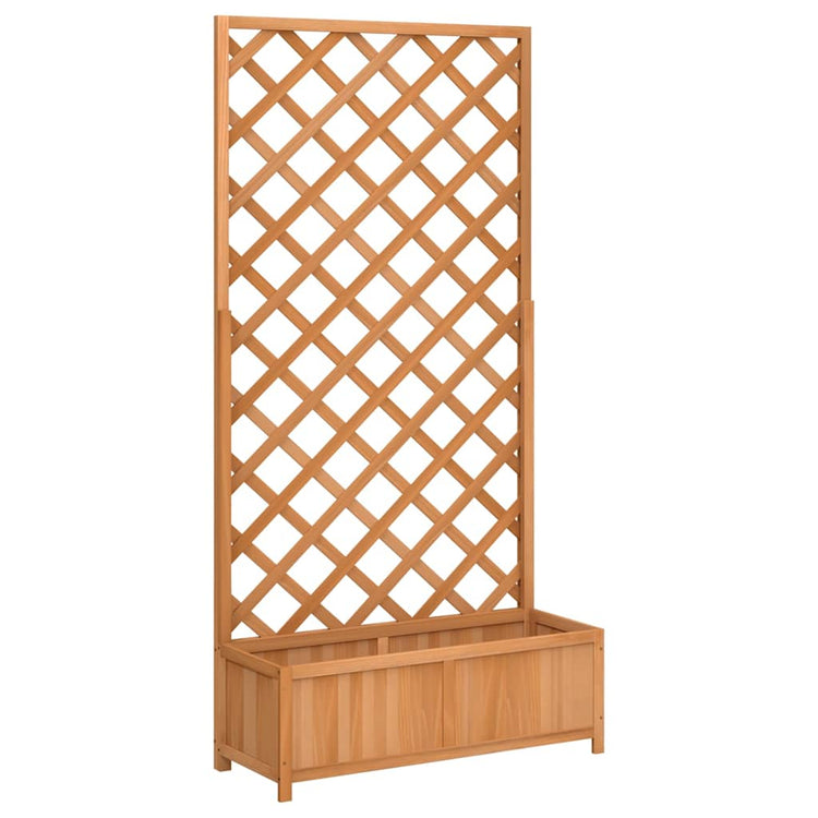 Vidaxl -Pflanzer mit latwerk solider Vurenhout Brown
