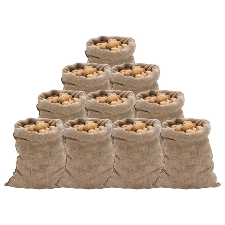 Vidaxl Jute -Taschen 10 Stücke 220 g m² 60 x 105 cm 100% Jute