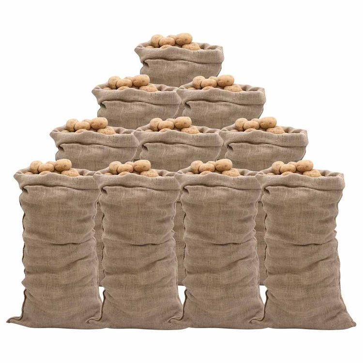 Vidaxl Jute -Taschen 10 Stück 220 g m² 65x135 cm 100% Jute