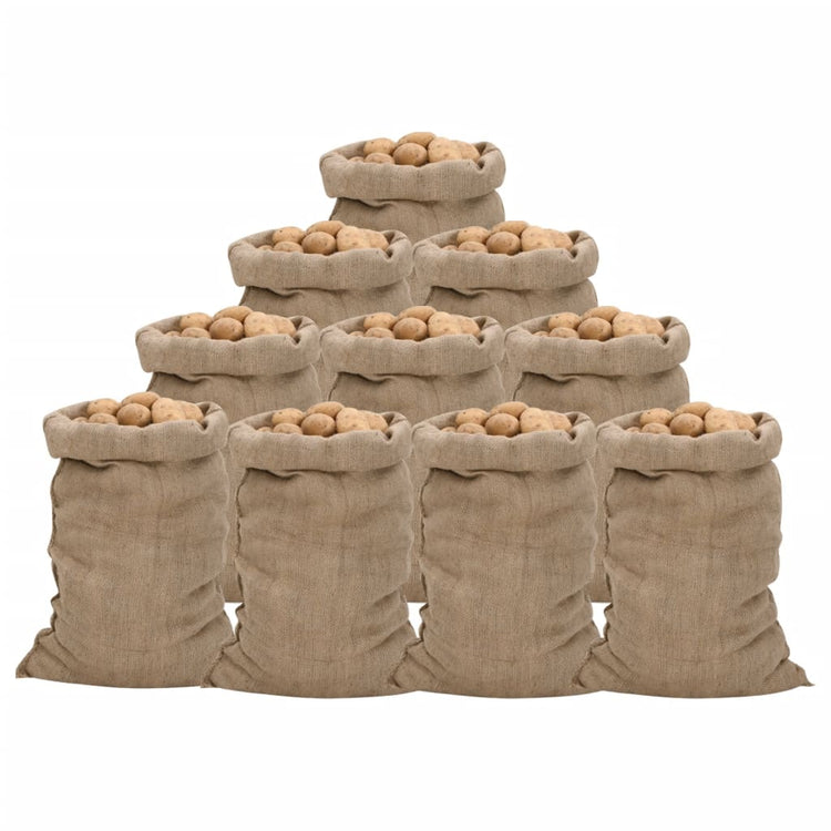 Vidaxl Jute -Taschen 10 Stück 340 g m² 60x105 cm 100% Jute
