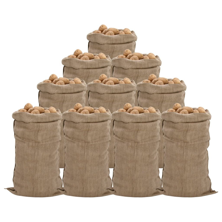 Vidaxl Jute -Taschen 10 Stücke 340 g m² 65x135 cm 100% Jute