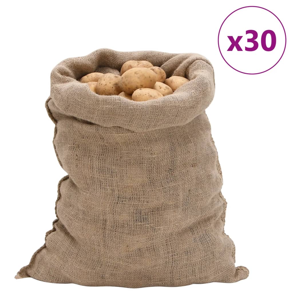 Vidaxl Jute -Taschen 30 Stücke 220 g m² 60 x 105 cm 100% Jute