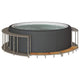 VidaXL Whirlpool-Umbau Stauraum und Holzstufe Polyrattan grau