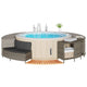 VidaXL Whirlpool-Einfassung Polyrattan massives Akazienholz grau